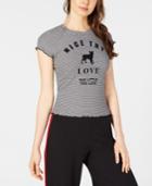 Project 28 Striped Graphic-print T-shirt
