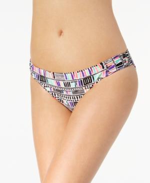 California Waves Sea Glass Deco Printed Side-tab Bikini Bottoms Women's Swimsuit