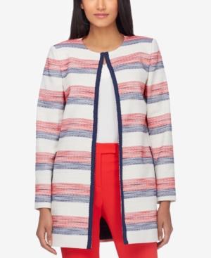 Tahari Asl Petite Striped Flyaway Blazer