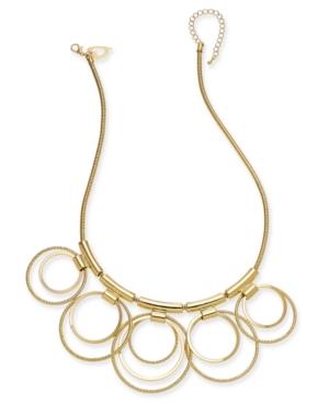 Thalia Sodi Gold-tone Interlocking Circle Statement Necklace, Created For Macy's