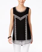 Alfani Embroidered Tank Top, Only At Macy's
