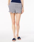 Maison Jules Ruffled Gingham-plaid Shorts, Created For Macy's