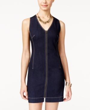 American Rag Zipper-front Denim Bodycon Dress, Only At Macy's