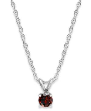 10k White Gold Red Diamond Pendant Necklace (1/6 Ct. T.w.)