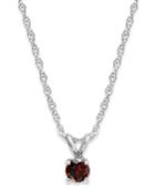 10k White Gold Red Diamond Pendant Necklace (1/6 Ct. T.w.)