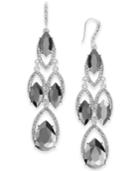 I.n.c. Silver-tone Hematite Crystal Chandelier Earrings, Created For Macy's