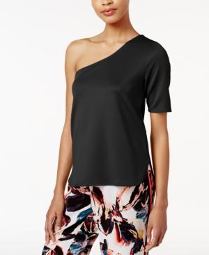 Bar Iii One-shoulder Scuba Top, Created For Macy's