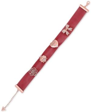 Guess Rose Gold-tone Interchangeable Pin Velvet Choker Necklace