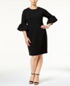 Betsy & Adam Plus Size Bell-sleeve Sheath Dress