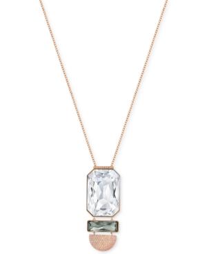 Swarovski Rose Gold-tone Pvd Clear And Dark Crystal Pendant Necklace