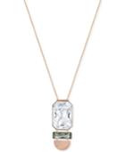 Swarovski Rose Gold-tone Pvd Clear And Dark Crystal Pendant Necklace