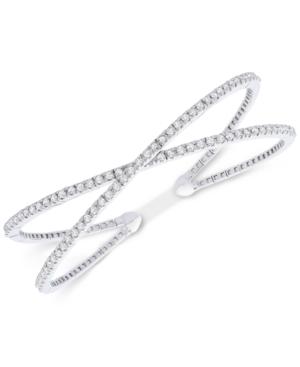 Diamond Crisscross Bangle Bracelet (1 Ct. T.w.) In Sterling Silver