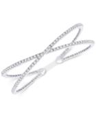Diamond Crisscross Bangle Bracelet (1 Ct. T.w.) In Sterling Silver