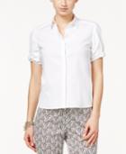 Cece By Cynthia Steffe Bow-trim Short-sleeve Shirt
