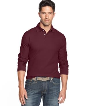 Club Room Big And Tall Performance Uv Protection Long Sleeve Solid Estate Performance Polo Shirt