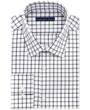 Geoffrey Beene Men's Non-iron Big And Tall Purple Check Dress Shirt