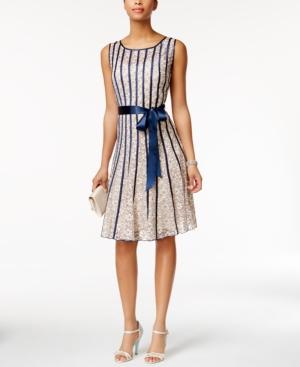Sl Fashions Sleeveless Belted A-line Dress