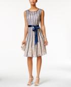 Sl Fashions Sleeveless Belted A-line Dress