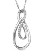 Diamond Necklace, Sterling Silver Diamond Pendant (1/10 Ct. T.w.)