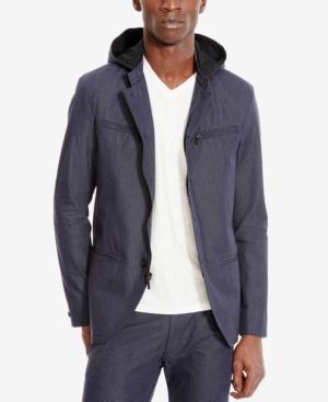 Kenneth Cole Reaction Men's Button And Zip-front Hooded Jacket