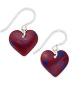 Jody Coyote Red Heart Disc Earrings