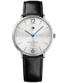 Tommy Hilfiger Men's Slim Sophisticated Sport Black Leather Strap Watch 40mm 1710351