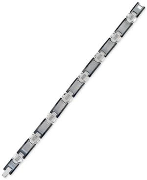 Diamond Link Bracelet (1/4 Ct. T.w.) In Stainless Steel And Tungsten
