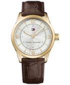 Tommy Hilfiger Men's Table Brown Leather Strap Watch 42mm 1791332