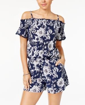 Bcx Juniors' Printed Off-the-shoulder Romper