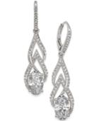 Danori Silver-tone Crystal & Pave Drop Earrings, Created For Macy's