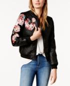 Joe's Embroidered Floral Faux-leather Bomber Jacket