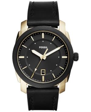Fossil Men's Machine Black Leather Strap Watch 42mm Fs5263