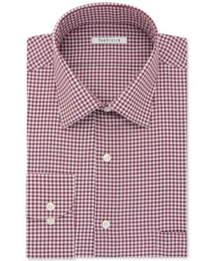 Van Heusen Men's Classic/regular Fit Red Check Dress Shirt