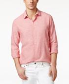 Tasso Elba Men's Resort Linen-blend Cross-dyed Long-sleeve Shirt, Only At Macy's