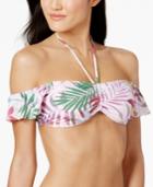 Bar Iii Printed Off-the-shoulder Bikini Top, Only At Macy's Women's Swimsuit