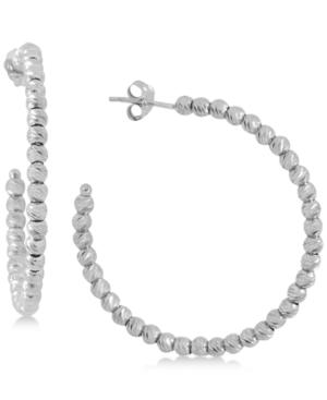 Giani Bernini Small Beaded Hoop Earrings In 18k Gold-plated Sterling Silver, Created For Macy's