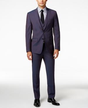 Calvin Klein X-fit Men's Purple Haze Extra Slim-fit Vested Suit