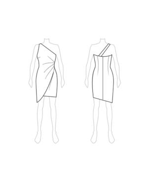 Fame And Partners One-shoulder Satin Closed-back Dress