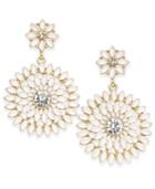 Inc International Concepts Gold-tone Stone & Crystal Floral Drop Earrings, Created For Macy's