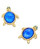 Kate Spade New York 14k Gold-plated Glass Stone Turtle Stud Earrings