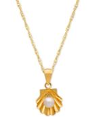 Disney Mother-of-pearl Bead Shell 15 Pendant Necklace In 14k Gold