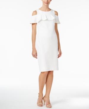 Calvin Klein Ruffled Cold-shoulder Dress, Regular & Petite