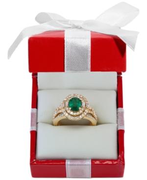 Effy Emerald (1-1/7 Ct. T.w.) And Diamond (1-1/7 Ct. T.w.) Ring In 14k Gold