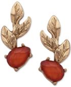 Lonna & Lilly Gold-tone Leaf & Stone Climber Earrings