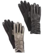 Echo Ruched Leather Gloves