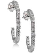 Giani Bernini Cubic Zirconia J-hoop Earrings In Sterling Silver, Created For Macy's
