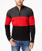 Sean John Men's Colorblocked Plated-knit Sweater