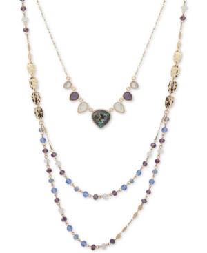 Lonna & Lilly Gold-tone Pave, Stone & Bead 18 2-in-1 Necklace