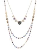 Lonna & Lilly Gold-tone Pave, Stone & Bead 18 2-in-1 Necklace