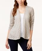 Style & Co. Lace-back Open-front Cardigan, Only At Macy's